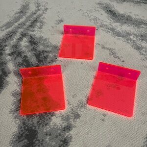 Neon pink acrylic shelf, 3 piece set, screws not included.